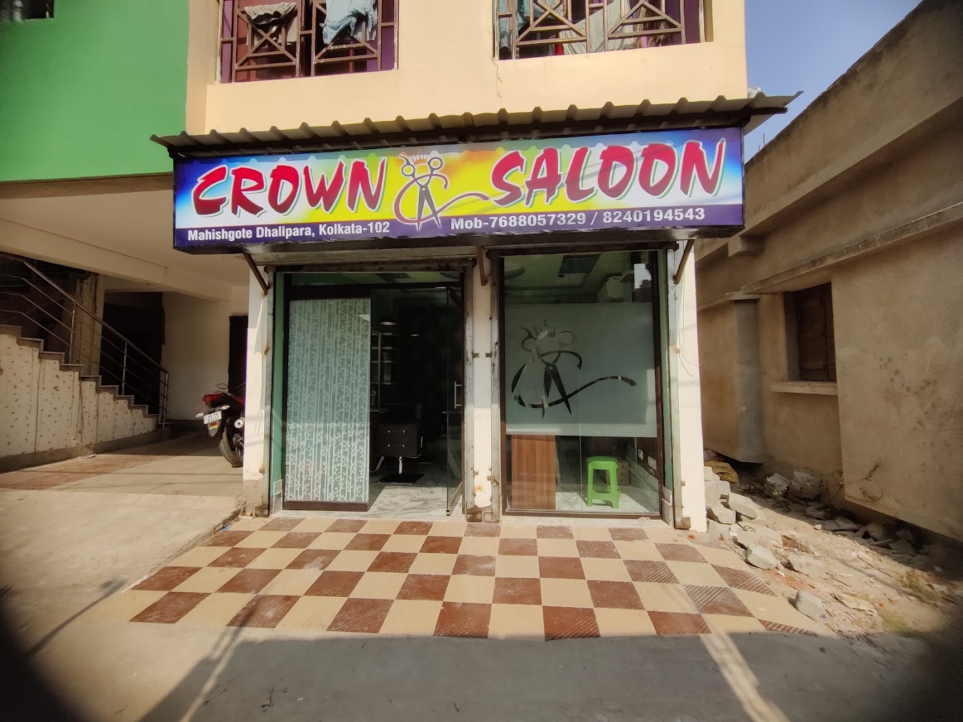 Crown Saloon storefront, Mahishgote