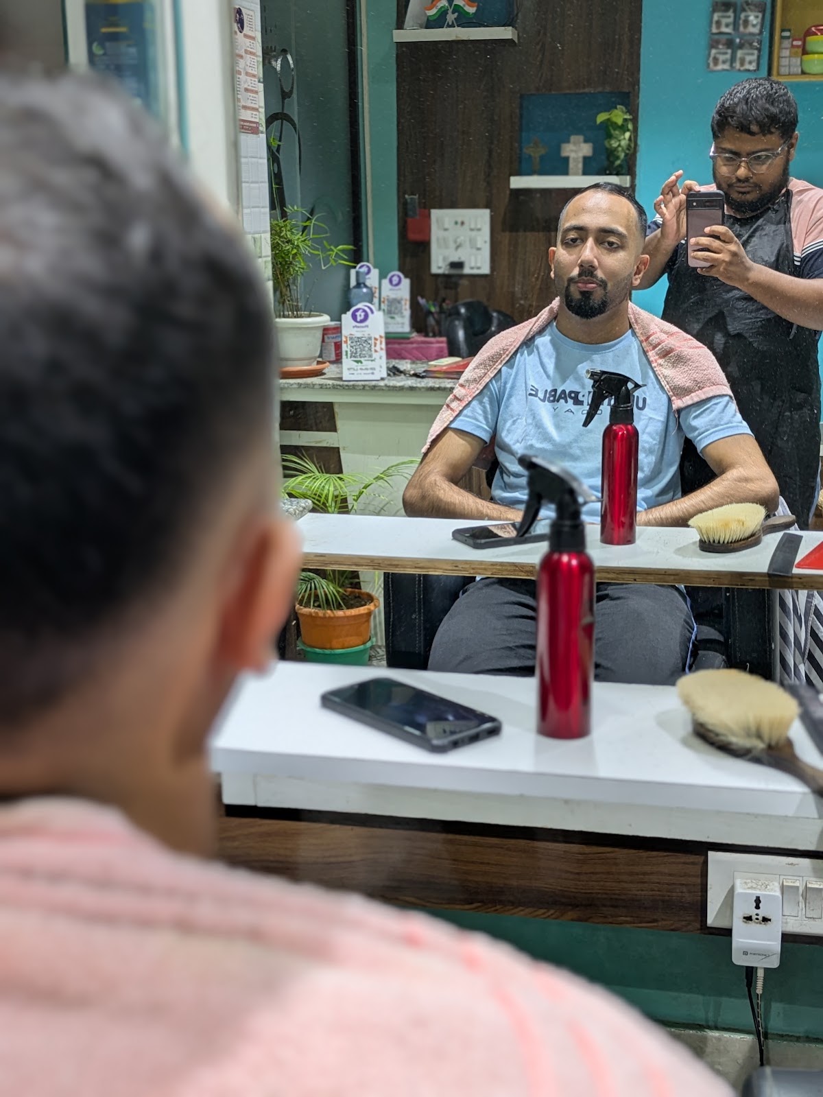 Fresh cut, mirror check